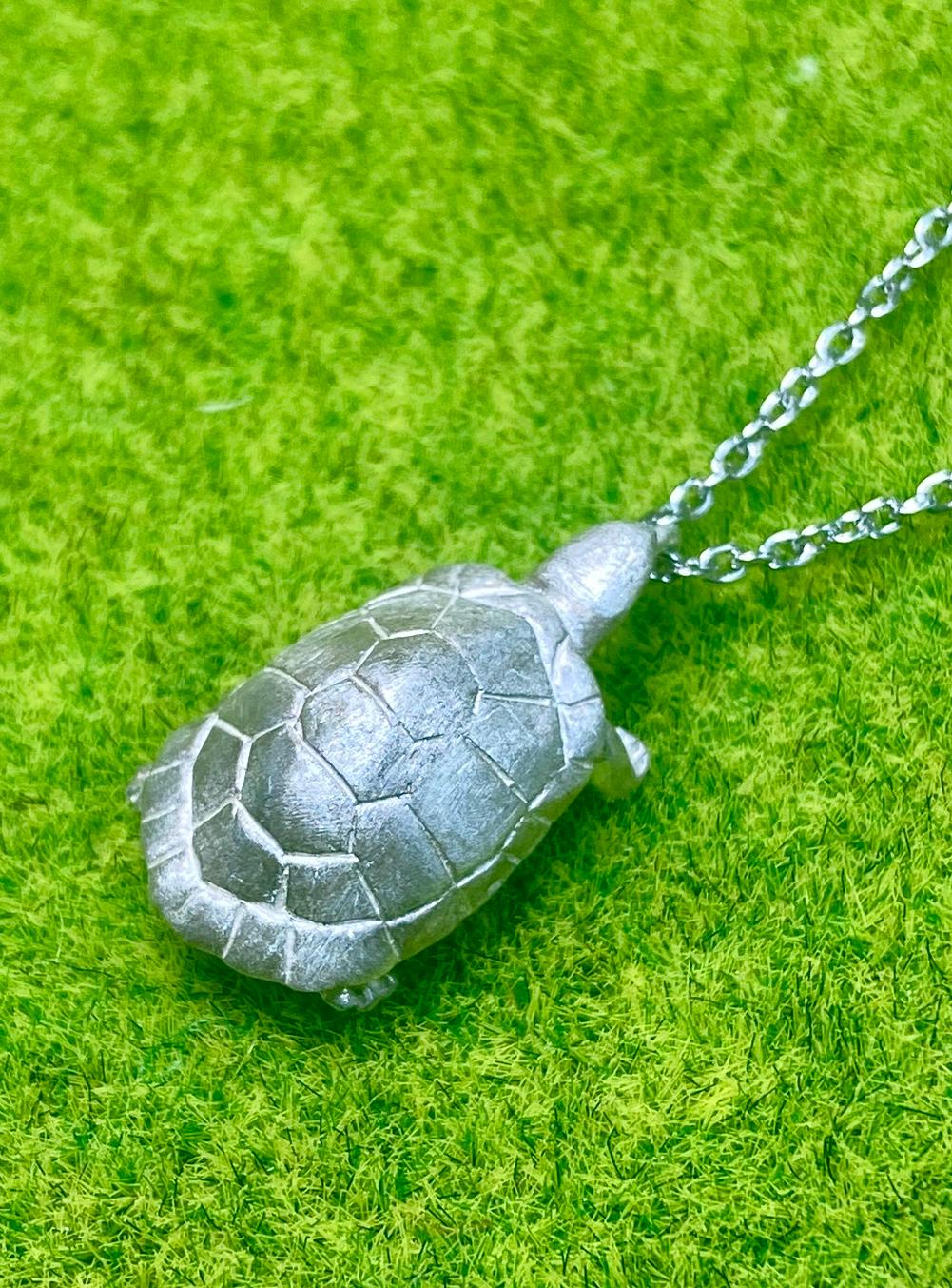 亀さんペンダントネックレス　シルバー荒らし仕様 | 2枚目